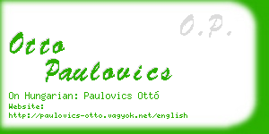 otto paulovics business card